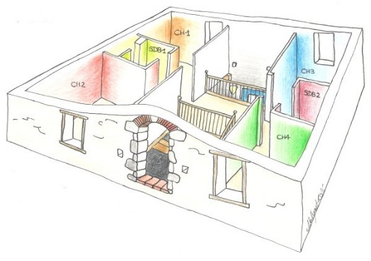 1st floor map of Cantou Paouruc 1st floor map of Cantou Paouruc